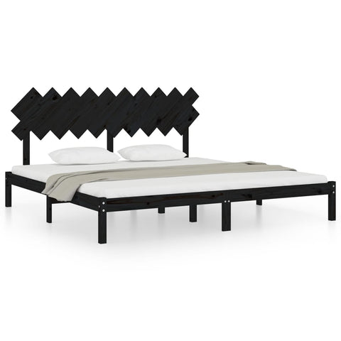vidaXL Bed Frame without Mattress Black 200x200 cm Solid Wood