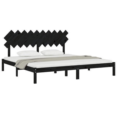 vidaXL Bed Frame without Mattress Black 200x200 cm Solid Wood