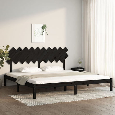 vidaXL Bed Frame without Mattress Black 200x200 cm Solid Wood