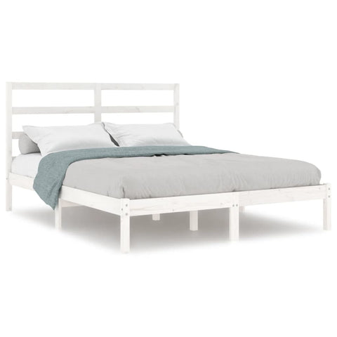 vidaXL Bed Frame without Mattress White 120x190 cm Small Double Solid Wood