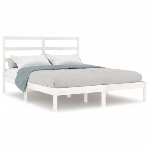 vidaXL Bed Frame without Mattress White 140x190 cm Solid Wood Pine
