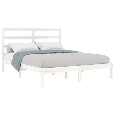 vidaXL Bed Frame without Mattress White 140x190 cm Solid Wood Pine