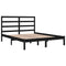 vidaXL Bed Frame without Mattress Black 140x190 cm Solid Wood Pine