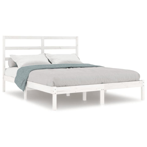 vidaXL Bed Frame without Mattress White 120x200 cm Solid Wood Pine