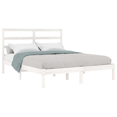vidaXL Bed Frame without Mattress White 140x200 cm Solid Wood Pine