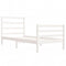 vidaXL Bed Frame without Mattress White 75x190 cm Small Single Solid Wood Pine