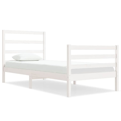 vidaXL Bed Frame without Mattress White Solid Wood Pine 90x190 cm Single Single