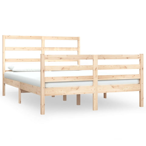 vidaXL Bed Frame without Mattress Solid Wood Pine 120x190 cm Small Double