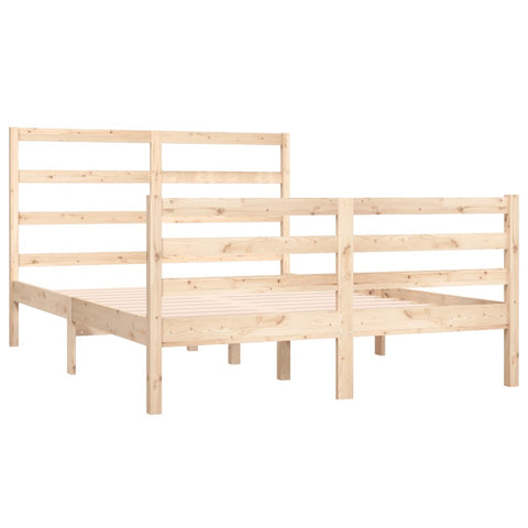 vidaXL Bed Frame without Mattress Solid Wood Pine 120x190 cm Small Double