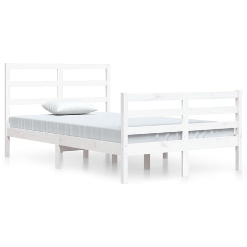 vidaXL Bed Frame without Mattress White Solid Wood Pine 120x200 cm