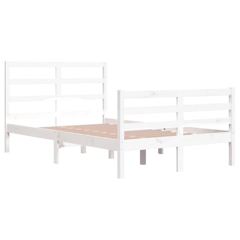 vidaXL Bed Frame without Mattress White Solid Wood Pine 120x200 cm