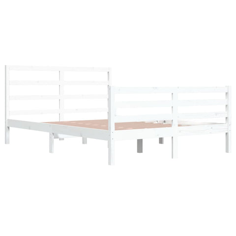 vidaXL Bed Frame without Mattress White Solid Wood Pine 160x200 cm