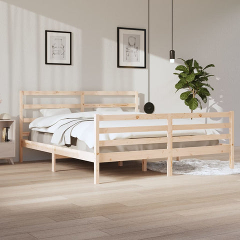 vidaXL Bed Frame without Mattress Solid Wood Pine 200x200 cm