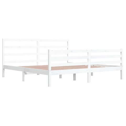 vidaXL Bed Frame without Mattress White Solid Wood Pine 200x200 cm