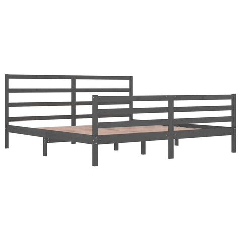 vidaXL Bed Frame without Mattress Grey Solid Wood Pine 200x200 cm