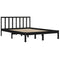 vidaXL Bed Frame without Mattress Black Solid Wood Pine 150x200 cm King Size