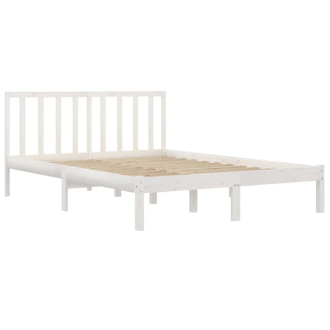 vidaXL Bed Frame without Mattress White Solid Wood Pine 200x200 cm