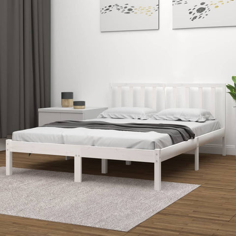 vidaXL Bed Frame without Mattress White Solid Wood Pine 200x200 cm