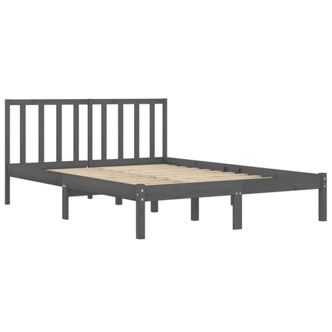 vidaXL Bed Frame without Mattress Grey Solid Wood Pine 200x200 cm