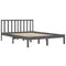 vidaXL Bed Frame without Mattress Grey Solid Wood Pine 200x200 cm