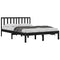 vidaXL Bed Frame without Mattress Black Solid Wood Pine 200x200 cm