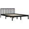 vidaXL Bed Frame without Mattress Black Solid Wood Pine 200x200 cm