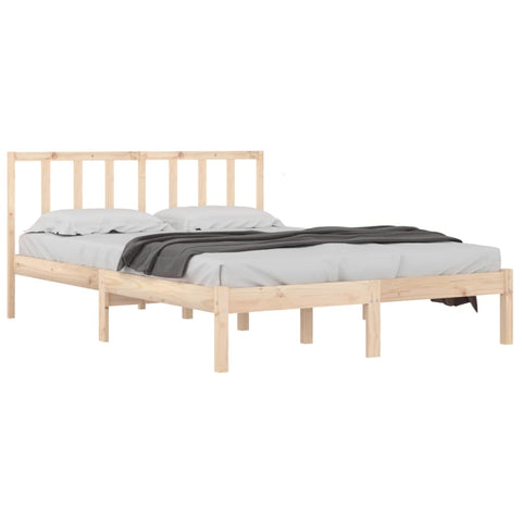 vidaXL Bed Frame without Mattress Solid Wood Pine 120x190 cm Small Double