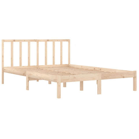 vidaXL Bed Frame without Mattress Solid Wood Pine 120x190 cm Small Double