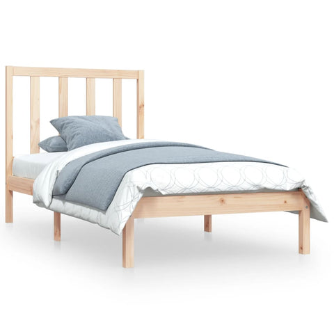 vidaXL Bed Frame without Mattress Solid Wood Pine 90x190 cm Single Single