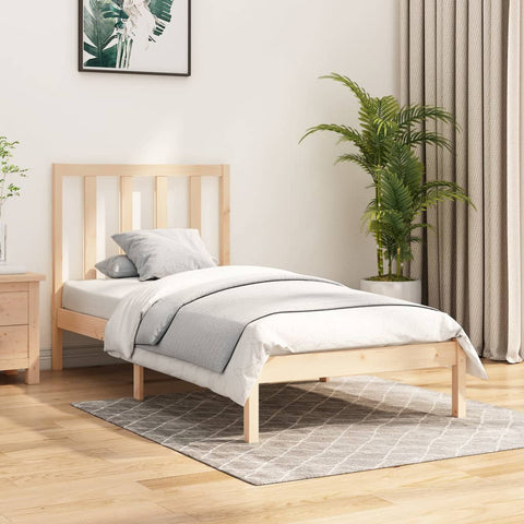 vidaXL Bed Frame without Mattress Solid Wood Pine 90x190 cm Single Single