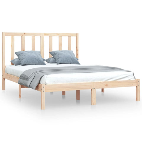 vidaXL Bed Frame without Mattress Solid Wood Pine 140x190 cm