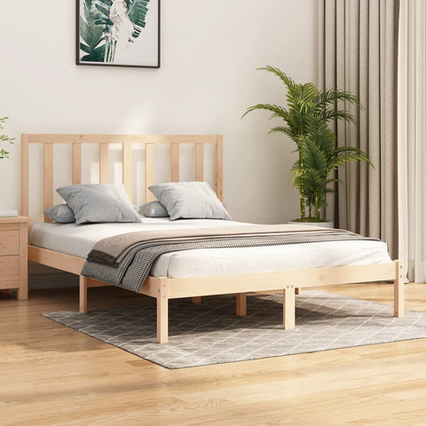 vidaXL Bed Frame without Mattress Solid Wood Pine 140x190 cm