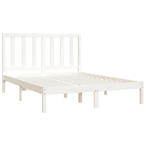 vidaXL Bed Frame without Mattress White Solid Wood Pine 140x190 cm