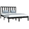 vidaXL Bed Frame without Mattress Black Solid Wood Pine 140x190 cm