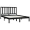 vidaXL Bed Frame without Mattress Black Solid Wood Pine 140x190 cm