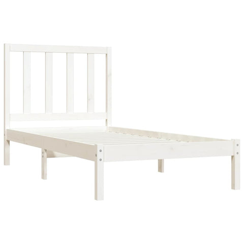 vidaXL Bed Frame without Mattress White Solid Wood Pine 100x200 cm