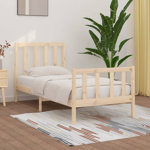 vidaXL Bed Frame without Mattress 90x190 cm Single Solid Wood