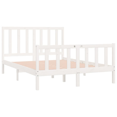 vidaXL Bed Frame without Mattress White 140x190 cm Solid Wood