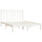 vidaXL Bed Frame without Mattress White 135x190 cm Double Solid Wood