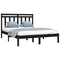 vidaXL Bed Frame without Mattress Black 150x200 cm King Size Solid Wood