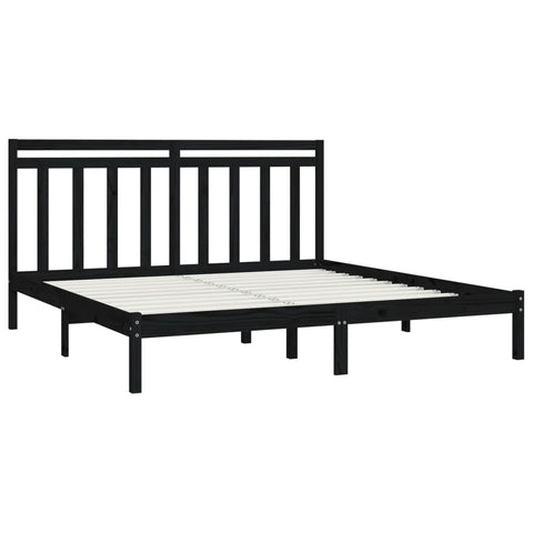 vidaXL Bed Frame without Mattress Black 200x200 cm Solid Wood