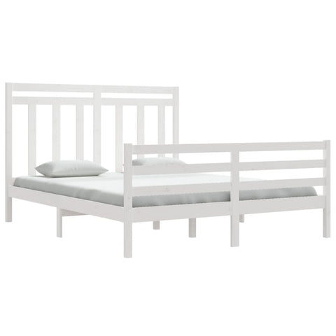 vidaXL Bed Frame without Mattress White 160x200 cm Solid Wood
