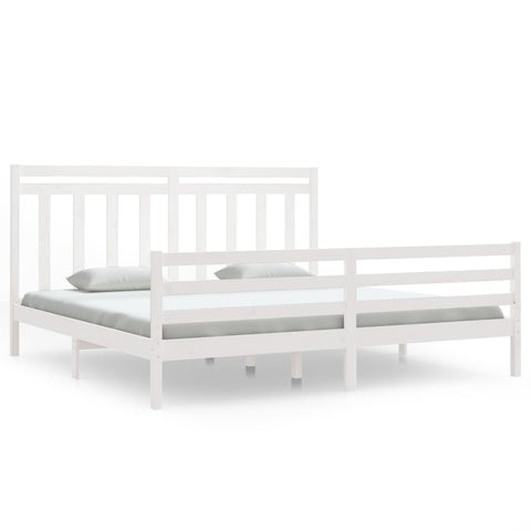 vidaXL Bed Frame without Mattress White 200x200 cm Solid Wood