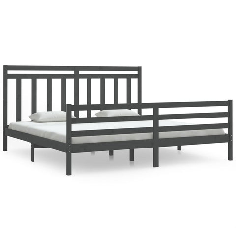 vidaXL Bed Frame without Mattress Grey 200x200 cm Solid Wood