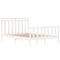 vidaXL Bed Frame without Mattress White 135x190 cm Double Solid Wood