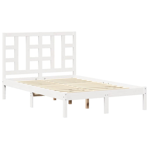 vidaXL Bed Frame without Mattress White 120x190 cm Small Double Solid Wood