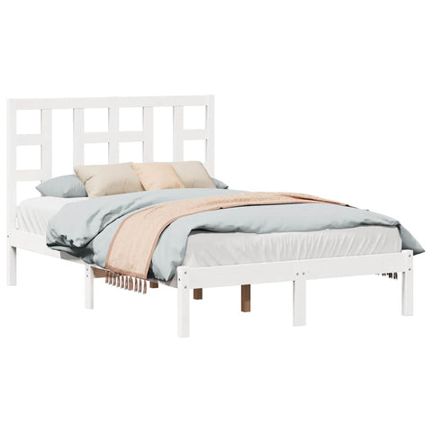 vidaXL Bed Frame without Mattress White 120x190 cm Small Double Solid Wood