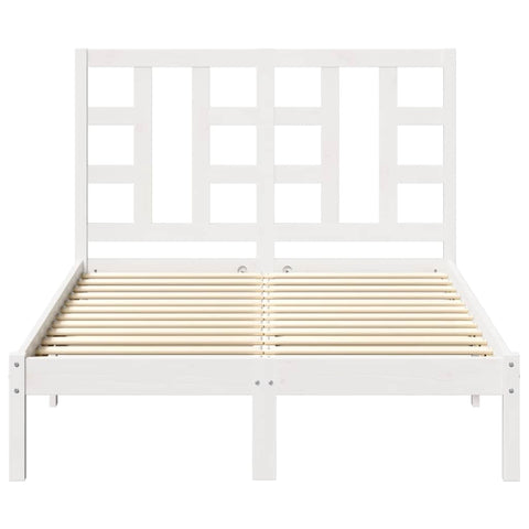 vidaXL Bed Frame without Mattress White 120x190 cm Small Double Solid Wood