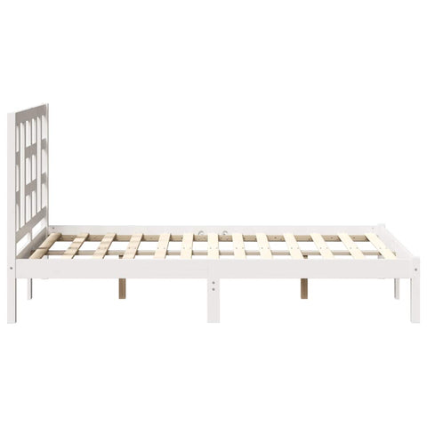 vidaXL Bed Frame without Mattress White 120x190 cm Small Double Solid Wood