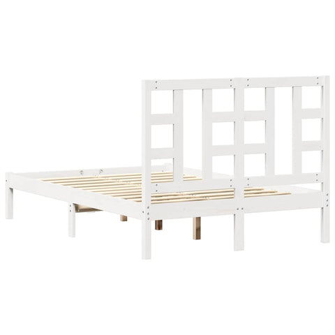 vidaXL Bed Frame without Mattress White 120x190 cm Small Double Solid Wood